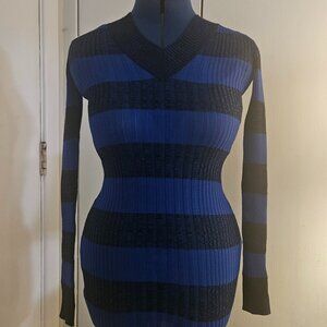 Planet Gold Brand Long-Sleeve Striped Sweater Dress, Size S